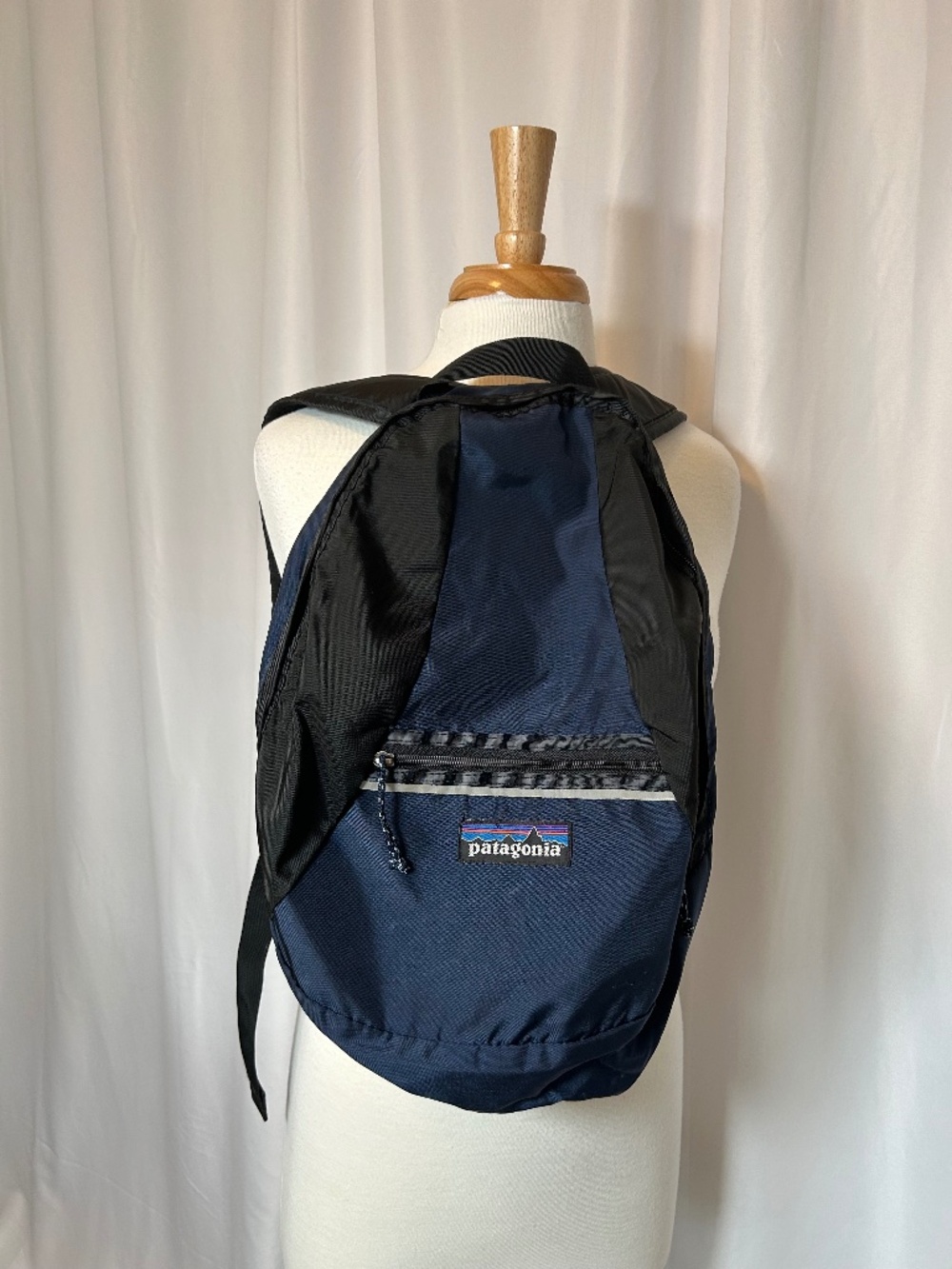 VINTAGE PATAGONIA BLUE AND BLACK DAYPACK